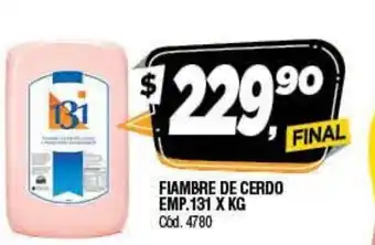 Supermercados Yaguar 131 Fiambre De Cerdo Emp x kg oferta