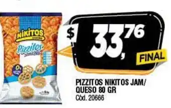 Supermercados Yaguar Nikitos Pizzitos Jam/Queso 80gr oferta