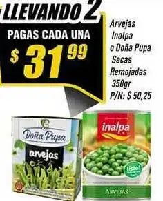 Supermercados Comodin Arvejas Inalpa O Doña Pupa Secas Remojadas 350gr oferta