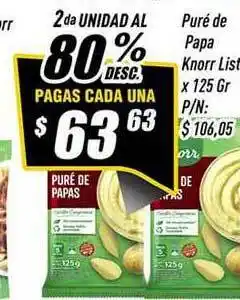 Supermercados Comodin Puré De Papa Knorr List x 125gr oferta