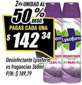 Supermercados Comodin Desifectante Lysoform x 360ml oferta