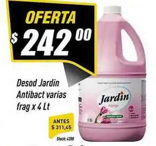 Supermercados Comodin Desod Jardin Antibact Varias Frag x 4lt oferta
