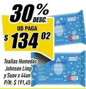 Supermercados Comodin Toallas Humedas Johnson Limp Y Suav x 44un oferta