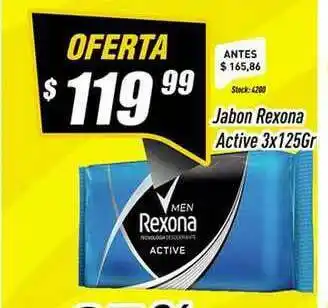 Supermercados Comodin Jabon Rexona Active 3 x 125gr oferta