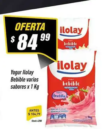 Supermercados Comodin Yogur Ilolay Bebible Varios Sabores x 1kg oferta