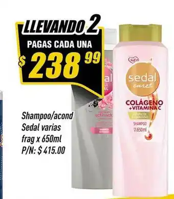 Supermercados Comodin Shampoo Acond Sadal varias frag x 650ml oferta