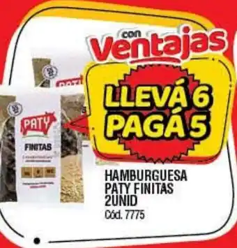 Supermercados Yaguar Paty Finitas Hamburguesa 2unid oferta