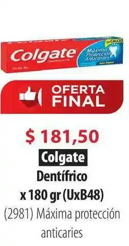 Parodi Colgate Dentífrico Máxima Protección Anticaries x 180gr oferta