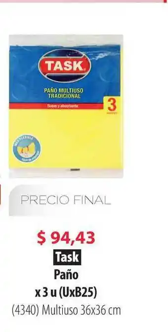 Parodi Task Paño x 3u oferta