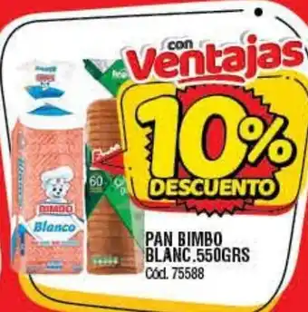 Supermercados Yaguar Pan Bimbo Blanc. 550grs oferta