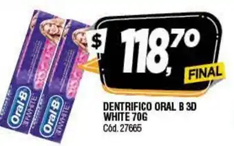 Supermercados Yaguar Oral B Dentrifico 3D White 70g oferta