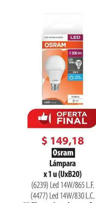 Parodi Osram Lámpara x 1u oferta