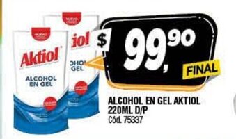Supermercados Yaguar Aktiol Alcohol En Gel 220ml D/P oferta