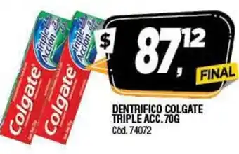 Supermercados Yaguar Colgate Dentrifico Triple Acc. 70g oferta