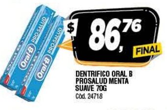 Supermercados Yaguar Oral B Dentrifico Prosalud Menta Suave 70g oferta