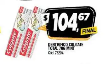 Supermercados Yaguar Colgate Dentrifico Total 70g Mint oferta