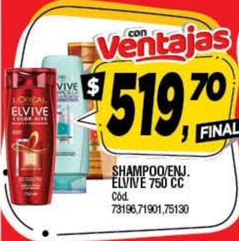 Supermercados Yaguar Elvive Shampoo/Enj 750cc oferta