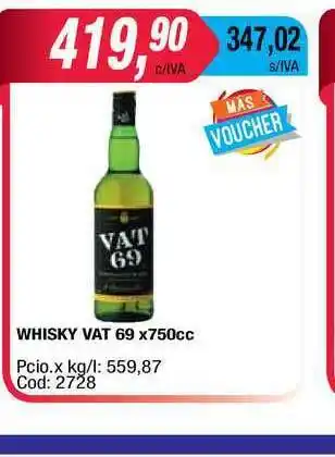 Maxiconsumo Whisky Vat 69 x 750cc oferta