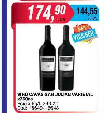 Maxiconsumo Vino Cavas San Julian Varietal x 750cc oferta