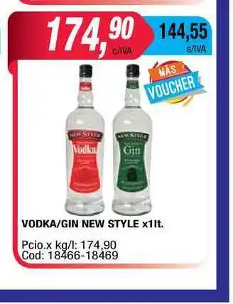 Maxiconsumo Vodka Gin New Style x 1lt oferta