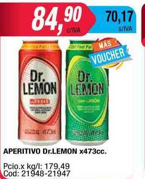Maxiconsumo Aperitivo Dr. Lemon x 473cc oferta