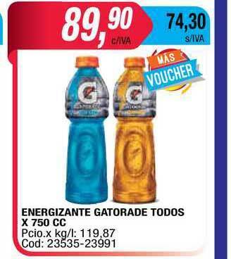Maxiconsumo Energizante Gatorade Todos x 750cc oferta