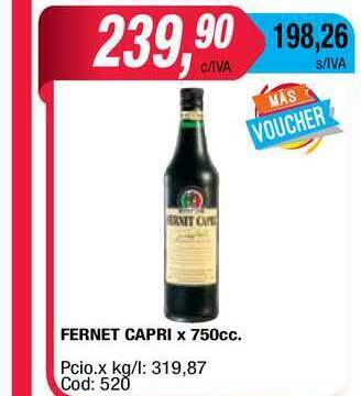 Maxiconsumo Fernet Capri x 750cc oferta