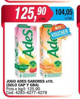 Maxiconsumo Jugo Ades Sabores x 1lt oferta