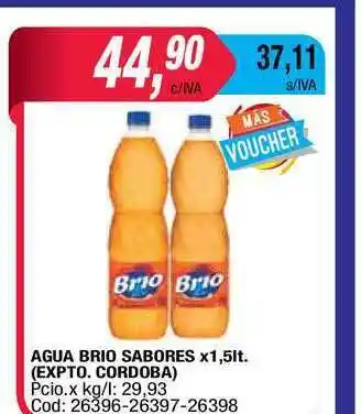Maxiconsumo Agua Brio Sabores x 1,5lt oferta