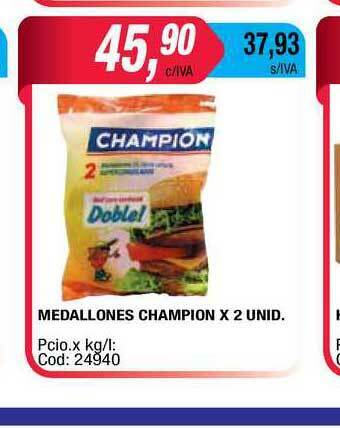 Maxiconsumo Medallones Champion x 2unid oferta