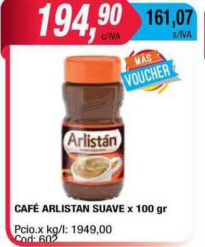 Maxiconsumo Café Arlistan Suave x 100gr oferta