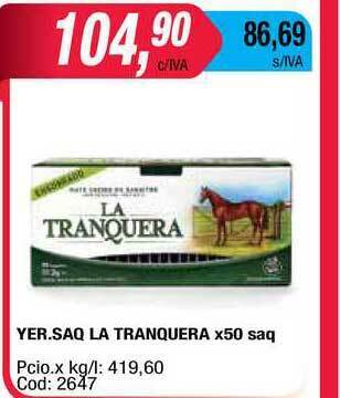 Maxiconsumo Yer. Saq La Tranquera x 50saq oferta