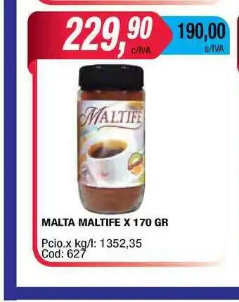 Maxiconsumo Malta Maltife x 170gr oferta