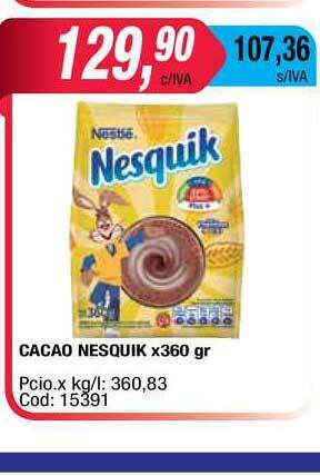 Maxiconsumo Cacao Nesquik x 360 gr oferta