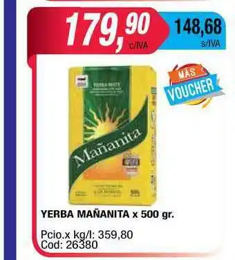 Maxiconsumo Yerba Mañanita x 500gr oferta