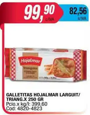 Maxiconsumo Galletitas Hojalmar Larguit Triang. 250gr oferta