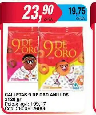 Maxiconsumo Galletas 9 Oro Anillos x 120gr oferta