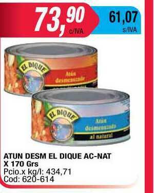 Maxiconsumo Atun Desm El Dique Ac-nat x 170grs oferta