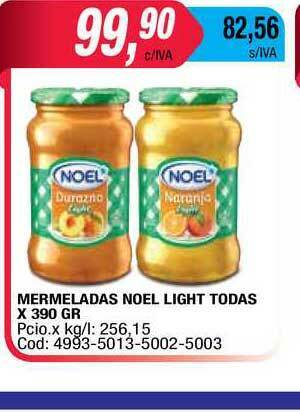 Maxiconsumo Mermeladas Noel Light Todas x 390gr oferta
