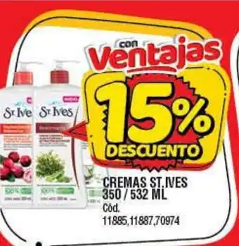 Supermercados Yaguar St. Ives Cremas 350/532 ml oferta