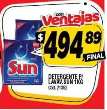 Supermercados Yaguar Sun Detergente P/Lavav 1kg oferta