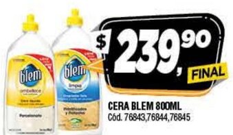 Supermercados Yaguar Blem Cera 800ml oferta