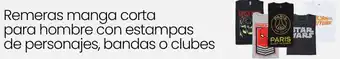 Changomas Remeras manga corta para hombre con estampas de personajes, bandas o clubes oferta