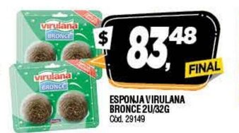 Supermercados Yaguar Virulana Esponja Bronce 2u/32g oferta