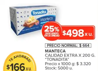 Carrefour MANTECA CALIDAD EXTRA X 200 G. "TONADITA" oferta