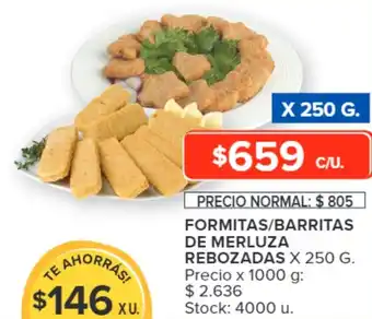 Carrefour FORMITAS/BARRITAS DE MERLUZA REBOZADAS X 250 G. oferta