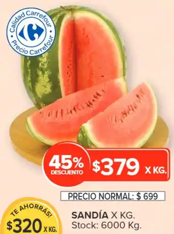 Carrefour SANDÍA X KG. oferta