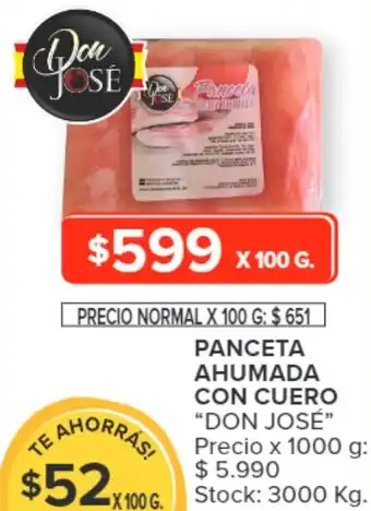 Carrefour PANCETA AHUMADA CON CUERO X 100 G. "DON JOSÉ" oferta