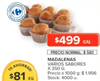 Carrefour MADALENAS VARIOS SABORES X 250 G. oferta