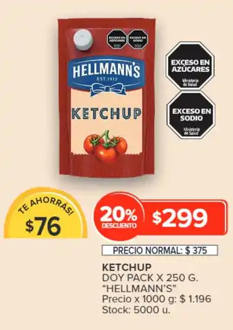 Carrefour KETCHUP DOY PACK X 250 G. "HELLMANN'S" oferta
